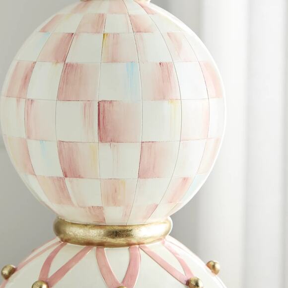 Mackenzie-Childs Rosy Tabletop Finial, 32" Pink and White NEW - Picture 4 of 4